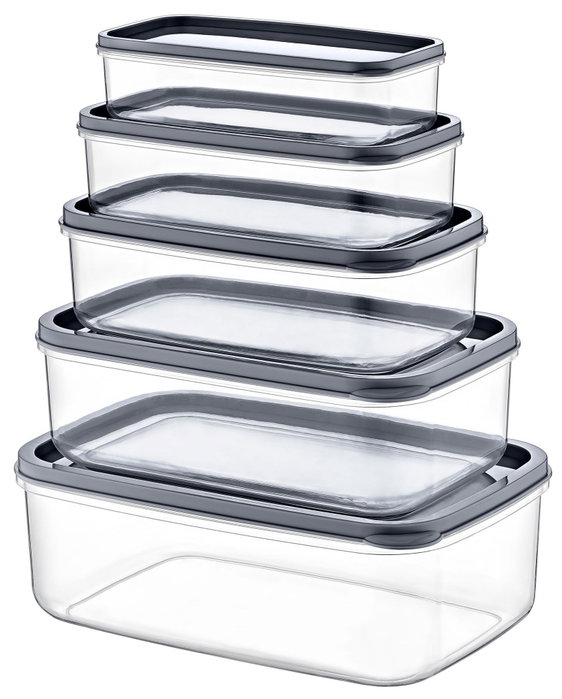 Hermia Set de 10 Cajas de Almacenaje Transparentes Libres de BPA Hermia Set de 10 Cajas de Almacenaje Transparentes Libres de BPA